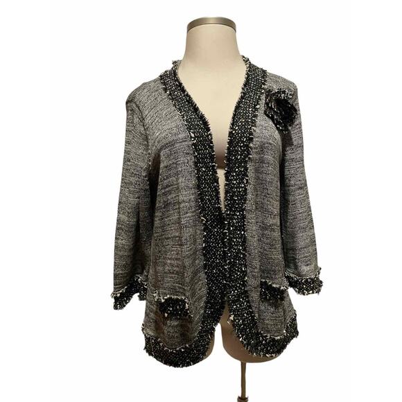 Peter Nygard Size 2X Black Print Casual Jacket - Picture 2 of 7